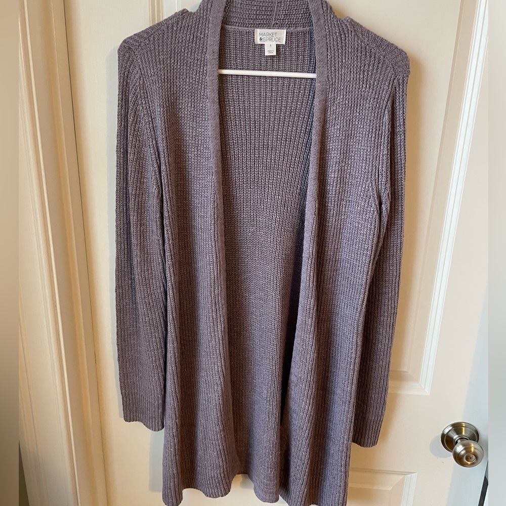 Market & Spruce Knit Purple Cardigan